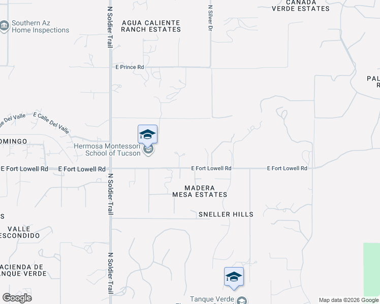 map of restaurants, bars, coffee shops, grocery stores, and more near 12205 E Fort Lowell Rd in Tucson