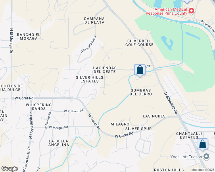 map of restaurants, bars, coffee shops, grocery stores, and more near 3051 West Neosha Street in Tucson