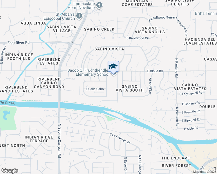 map of restaurants, bars, coffee shops, grocery stores, and more near 3222 North Cll De Beso in Tucson