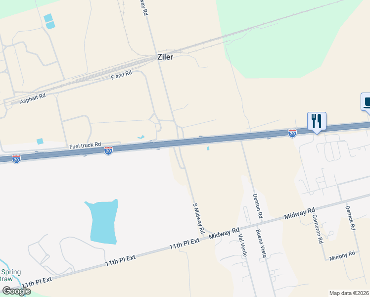 map of restaurants, bars, coffee shops, grocery stores, and more near 415 South Midway Road in Big Spring
