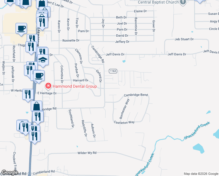 map of restaurants, bars, coffee shops, grocery stores, and more near 806 Marquette Lane in Tyler