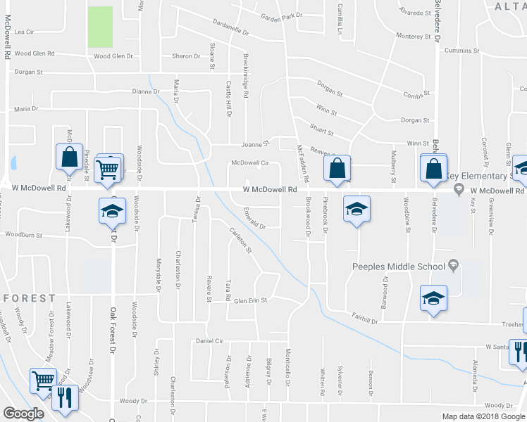 map of restaurants, bars, coffee shops, grocery stores, and more near 1137 Killarney Street in Jackson