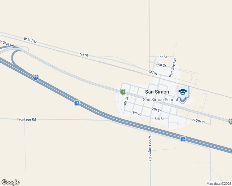 map of restaurants, bars, coffee shops, grocery stores, and more near 2366 6th Street in San Simon