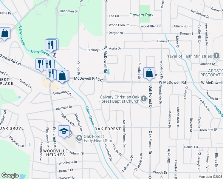 map of restaurants, bars, coffee shops, grocery stores, and more near 1659 Kentwood Drive in Jackson