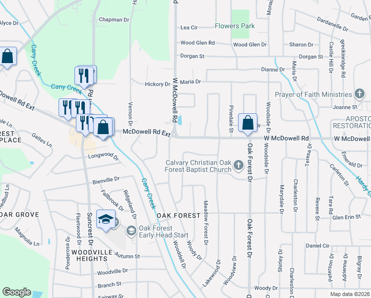 map of restaurants, bars, coffee shops, grocery stores, and more near 1659 Kentwood Drive in Jackson