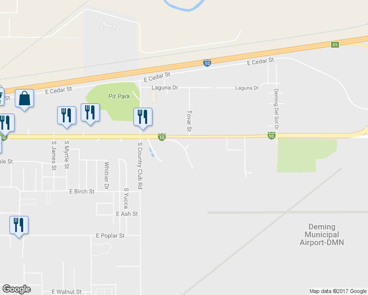 map of restaurants, bars, coffee shops, grocery stores, and more near Golf Course Road in Deming