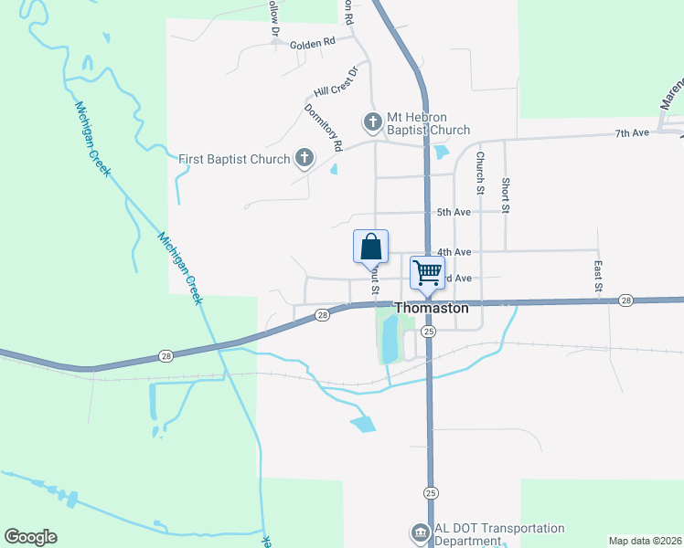 map of restaurants, bars, coffee shops, grocery stores, and more near 723 3rd Avenue in Thomaston