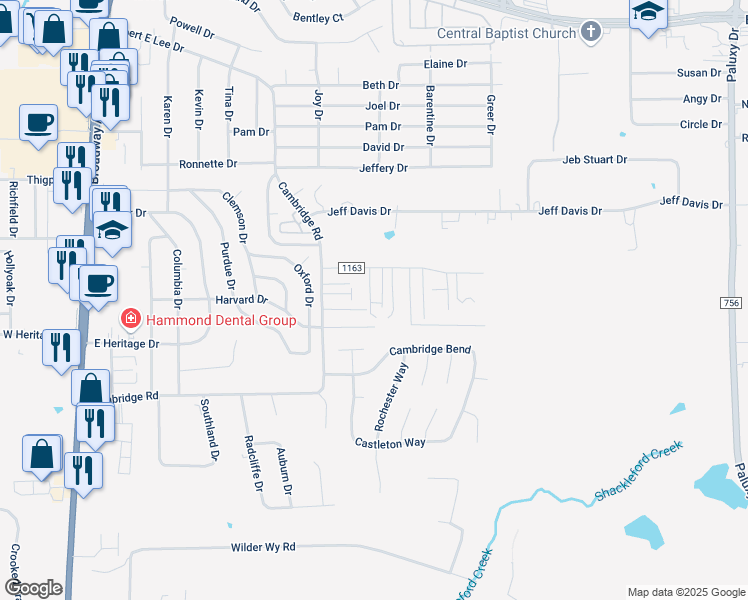 map of restaurants, bars, coffee shops, grocery stores, and more near 8319 El Cerrito Drive in Tyler