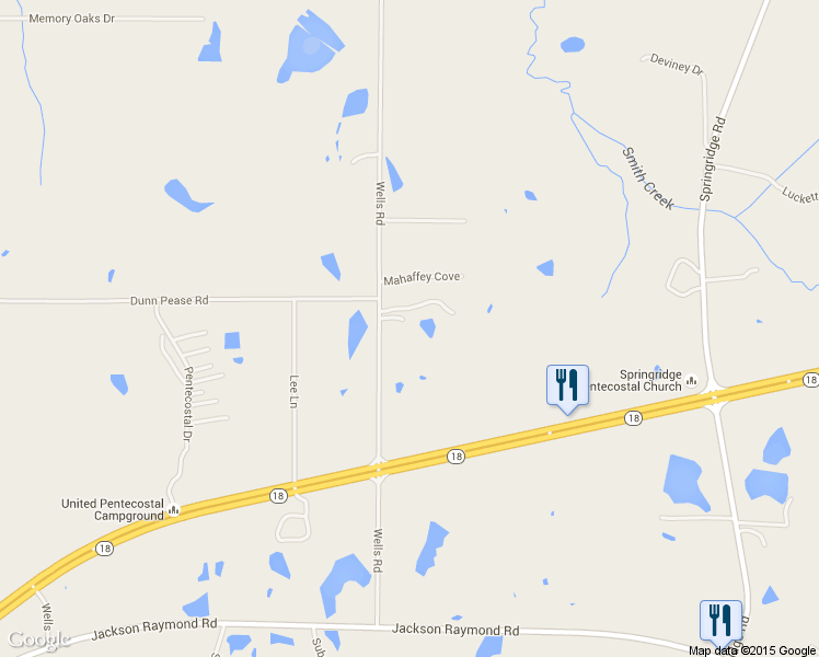 map of restaurants, bars, coffee shops, grocery stores, and more near 3070 Wells Road in Raymond