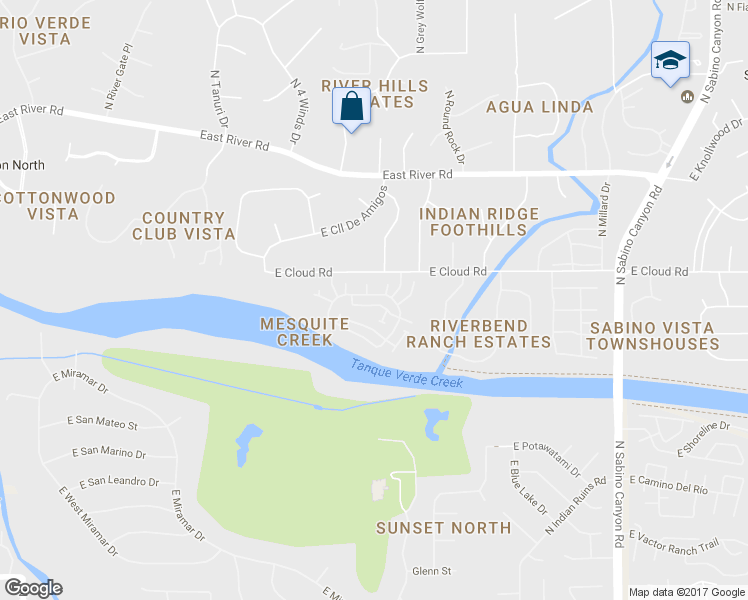 map of restaurants, bars, coffee shops, grocery stores, and more near 6609 East Crimson Sage Drive in Tucson