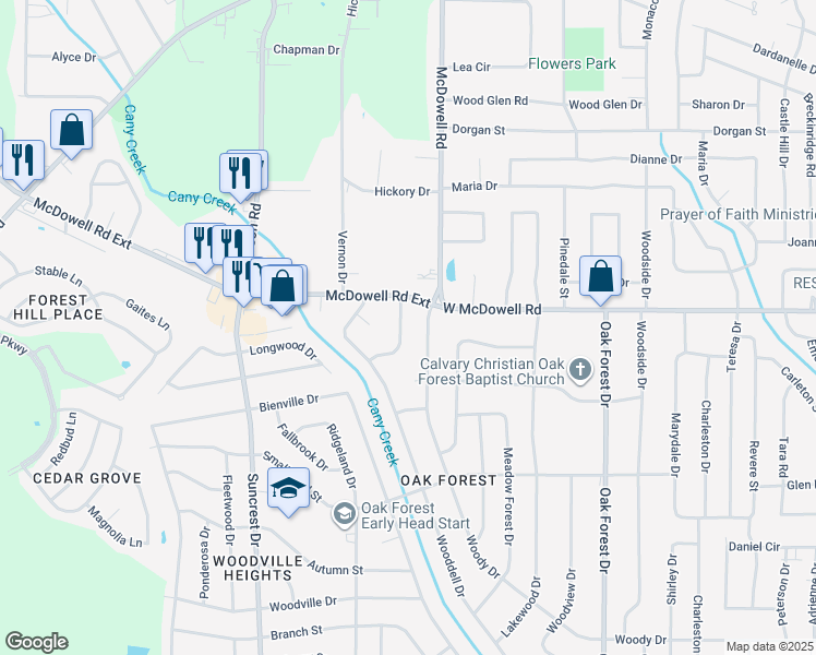 map of restaurants, bars, coffee shops, grocery stores, and more near 2626 Cliffwood Drive in Jackson