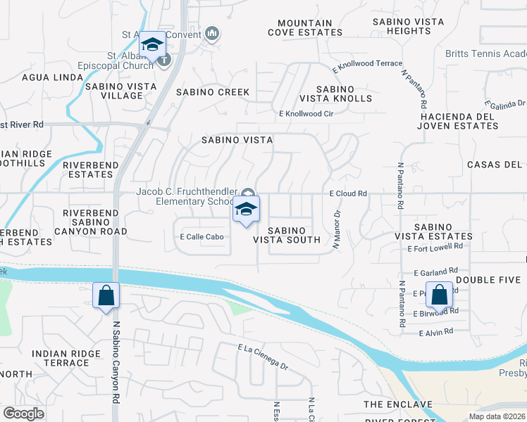 map of restaurants, bars, coffee shops, grocery stores, and more near 3331 North Camino Suerte in Tucson