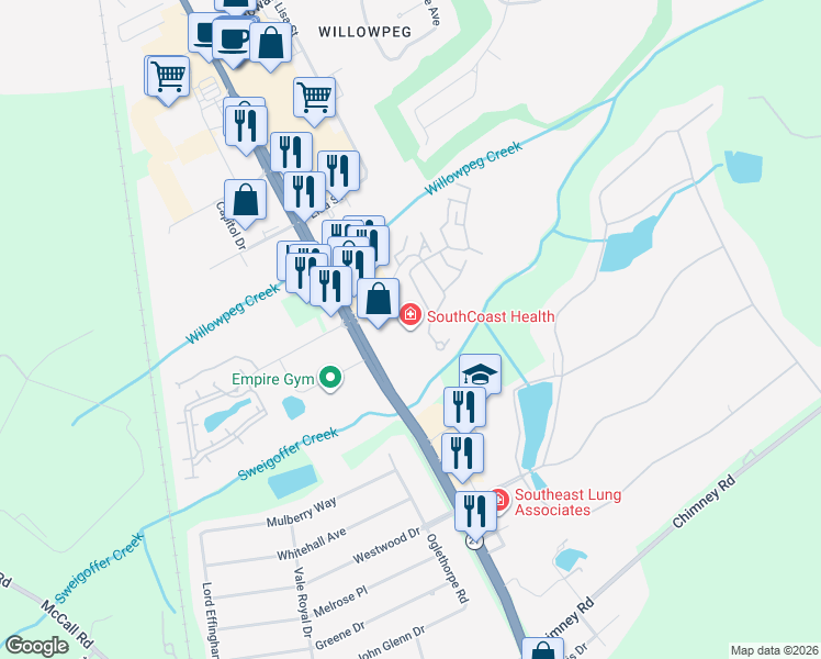 map of restaurants, bars, coffee shops, grocery stores, and more near 814 Towne Park Drive West in Rincon