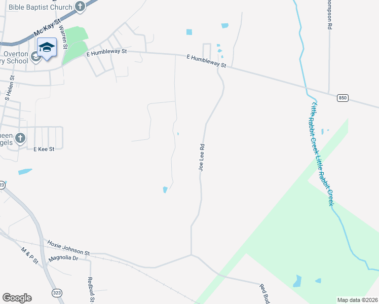 map of restaurants, bars, coffee shops, grocery stores, and more near 416 Joe Lee Road in Overton