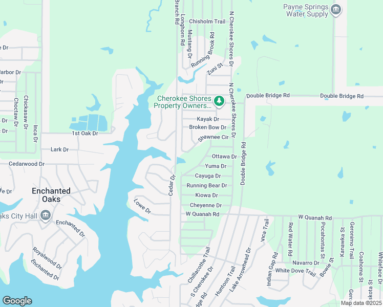 map of restaurants, bars, coffee shops, grocery stores, and more near 149 Shawnee Circle in Mabank