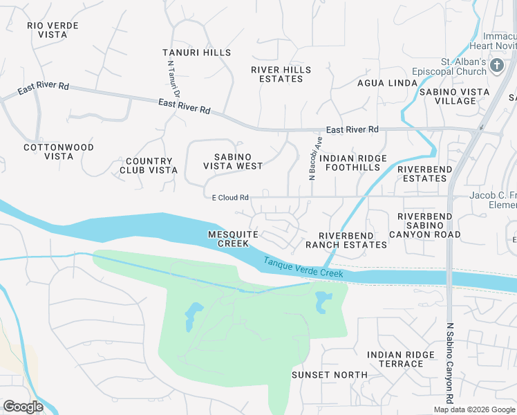 map of restaurants, bars, coffee shops, grocery stores, and more near 3377 North Apache Plume Court in Tucson