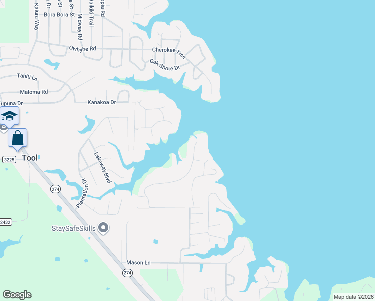 map of restaurants, bars, coffee shops, grocery stores, and more near 1400 Sunset Court in Tool