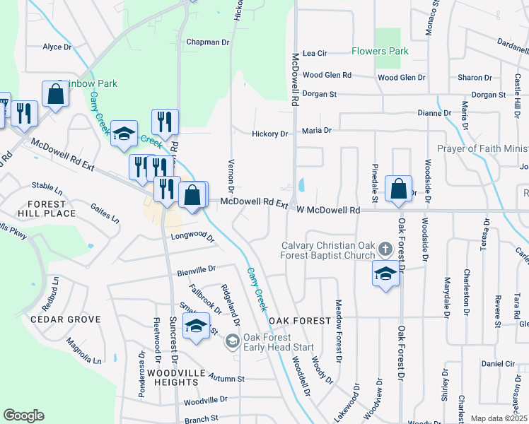 map of restaurants, bars, coffee shops, grocery stores, and more near 2611 Cliffwood Drive in Jackson