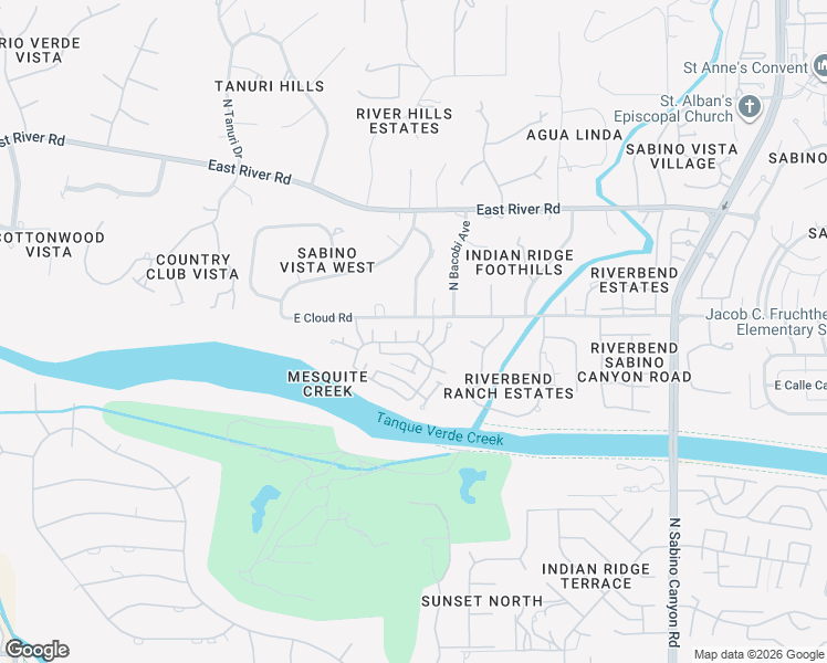 map of restaurants, bars, coffee shops, grocery stores, and more near 6609 East Crimson Sage Drive in Tucson