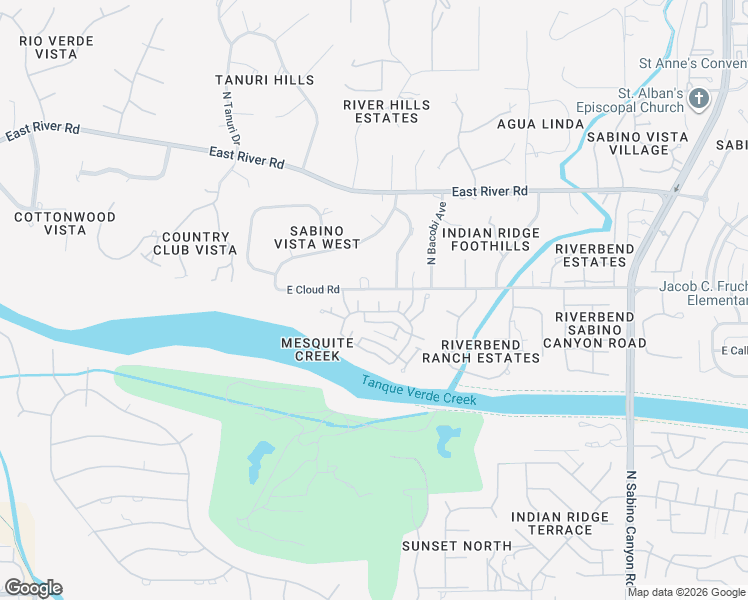 map of restaurants, bars, coffee shops, grocery stores, and more near 6609 East Crimson Sage Drive in Tucson