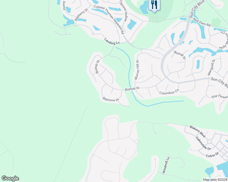 map of restaurants, bars, coffee shops, grocery stores, and more near 53 Biltmore Drive in Bluffton