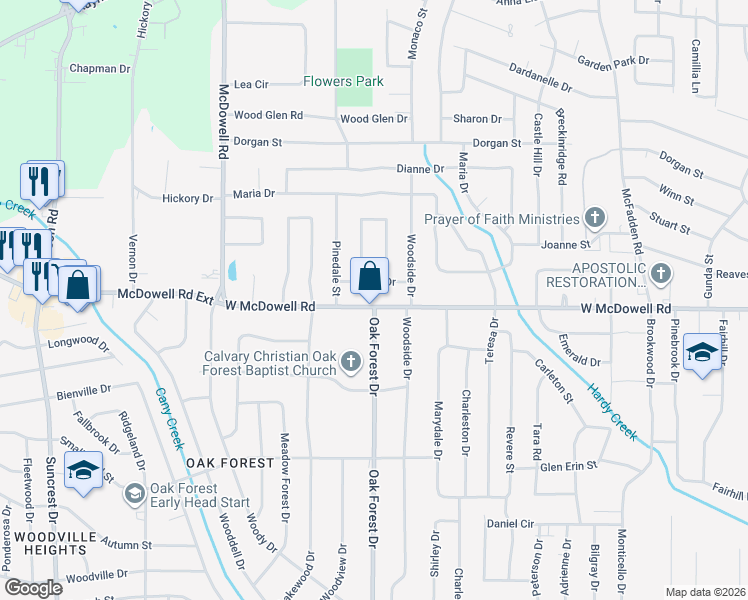 map of restaurants, bars, coffee shops, grocery stores, and more near 1470 Brinoy Drive in Jackson
