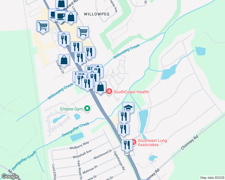 map of restaurants, bars, coffee shops, grocery stores, and more near 5016 Winfield Drive in Rincon