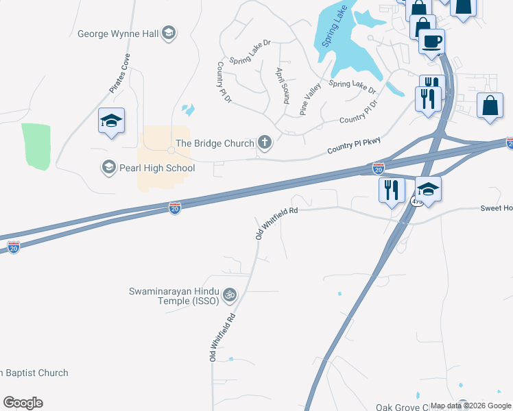 map of restaurants, bars, coffee shops, grocery stores, and more near in Pearl