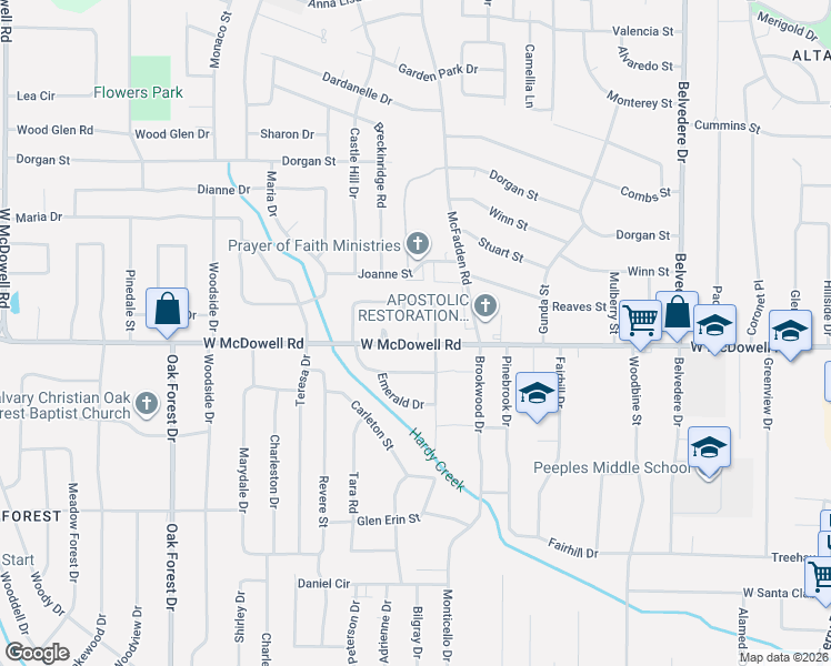 map of restaurants, bars, coffee shops, grocery stores, and more near 2563 McDowell Circle in Jackson