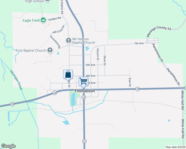 map of restaurants, bars, coffee shops, grocery stores, and more near 200-298 Main Street in Thomaston