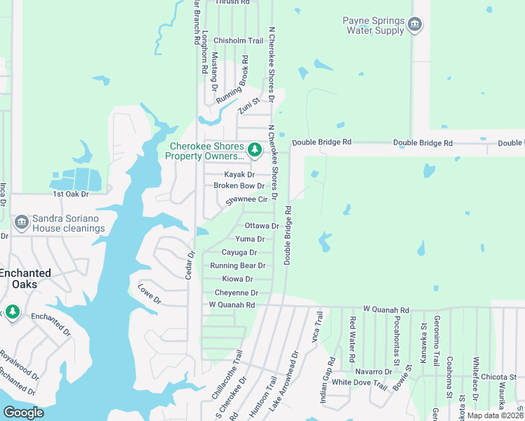 map of restaurants, bars, coffee shops, grocery stores, and more near 7104 Shawnee Circle in Mabank