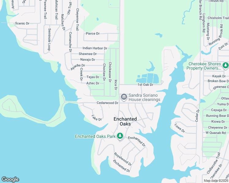 map of restaurants, bars, coffee shops, grocery stores, and more near 6116 Chickasaw Drive in Mabank