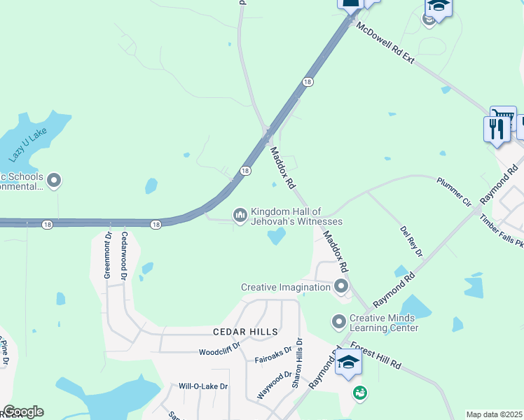 map of restaurants, bars, coffee shops, grocery stores, and more near 160 Timberlawn Rd in Jackson