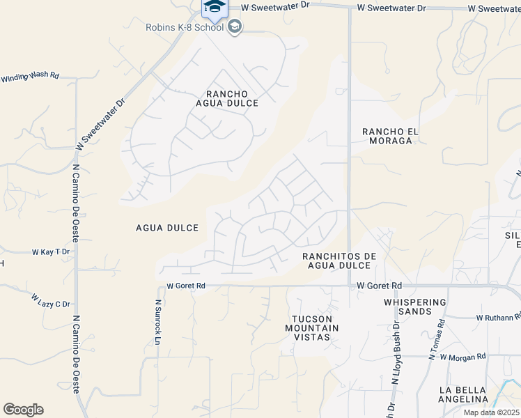 map of restaurants, bars, coffee shops, grocery stores, and more near 3433 North Scott Mine Lane in Tucson