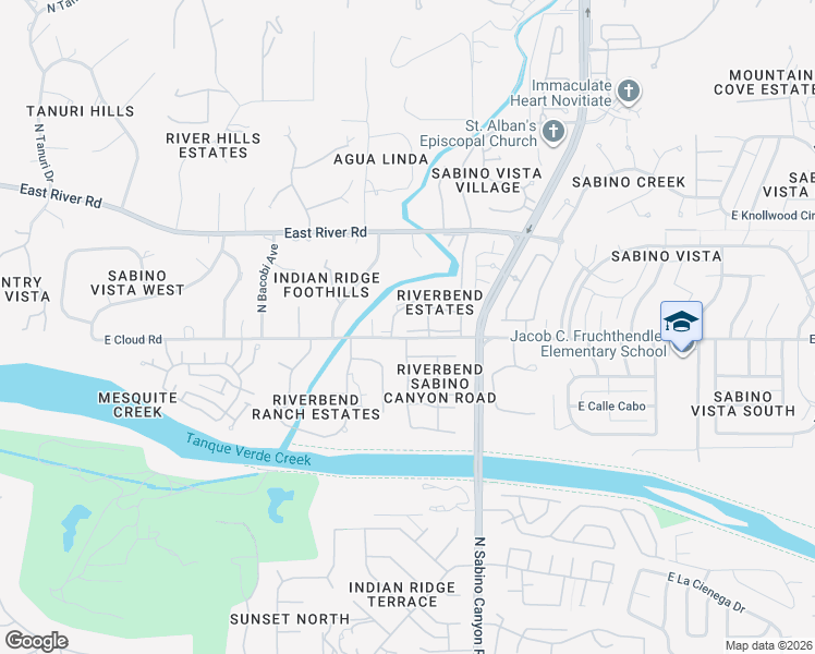 map of restaurants, bars, coffee shops, grocery stores, and more near 3401 North Eagle Road in Tucson