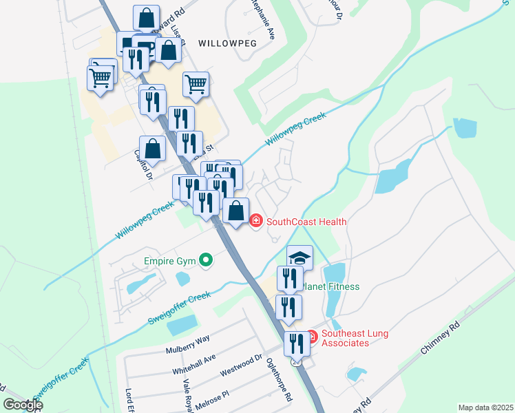 map of restaurants, bars, coffee shops, grocery stores, and more near 5016 Winfield Drive in Rincon