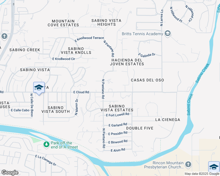map of restaurants, bars, coffee shops, grocery stores, and more near 7925 East Cloud Road in Tucson