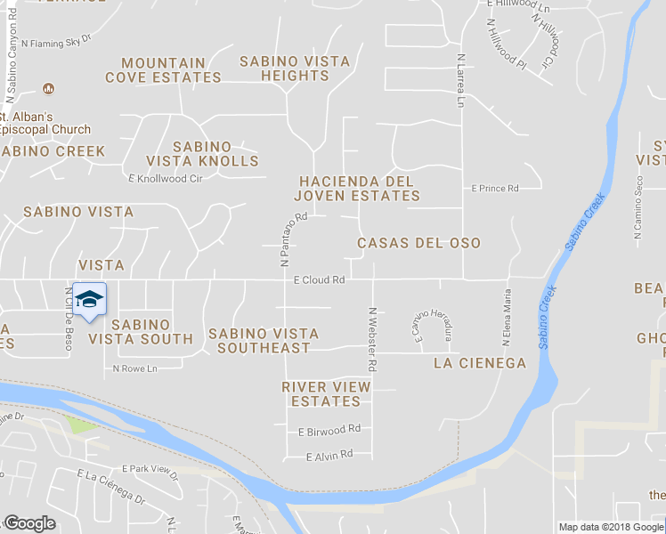 map of restaurants, bars, coffee shops, grocery stores, and more near 8020 East Paseo De Beatriz in Tucson
