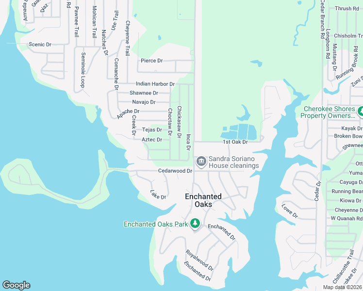 map of restaurants, bars, coffee shops, grocery stores, and more near 6116 Chickasaw Drive in Mabank