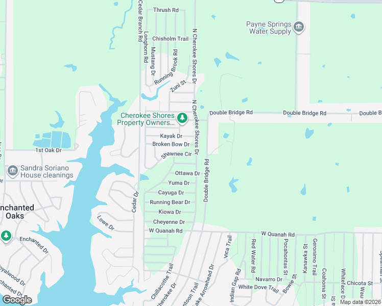 map of restaurants, bars, coffee shops, grocery stores, and more near 7104 Shawnee Circle in Mabank