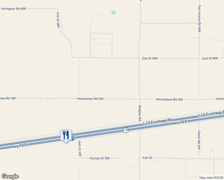 map of restaurants, bars, coffee shops, grocery stores, and more near Horseshoe Road Northwest in Deming