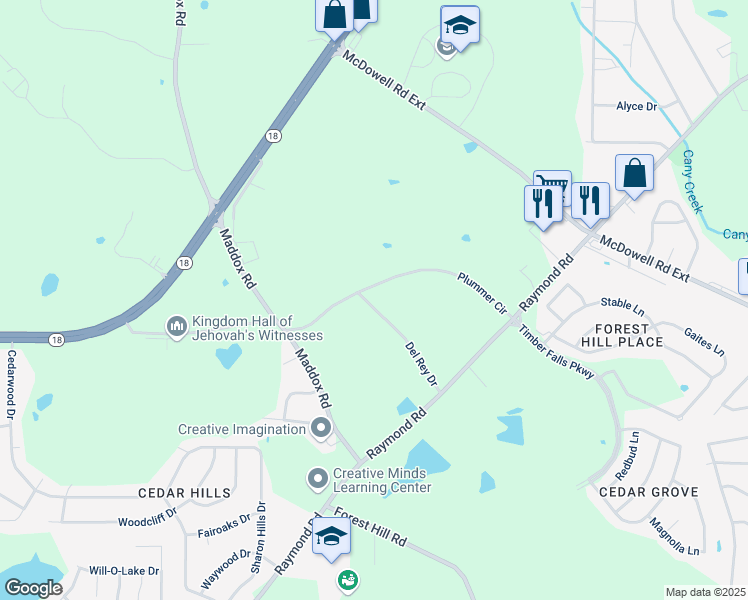 map of restaurants, bars, coffee shops, grocery stores, and more near 175 Del Rey Dr in Jackson