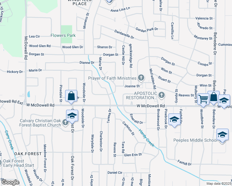 map of restaurants, bars, coffee shops, grocery stores, and more near 1160 Maria Drive in Jackson