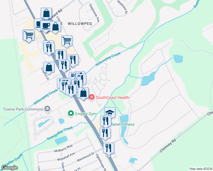 map of restaurants, bars, coffee shops, grocery stores, and more near 3016 Bender Drive in Rincon