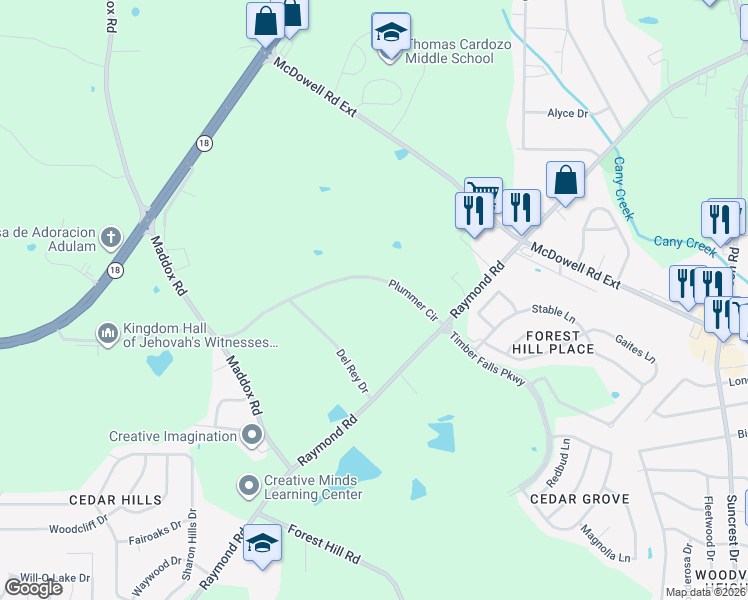 map of restaurants, bars, coffee shops, grocery stores, and more near 123 Plummer Circle in Jackson