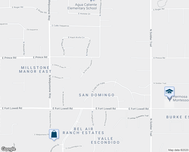 map of restaurants, bars, coffee shops, grocery stores, and more near 3520 North Vía San Juanito in Tucson