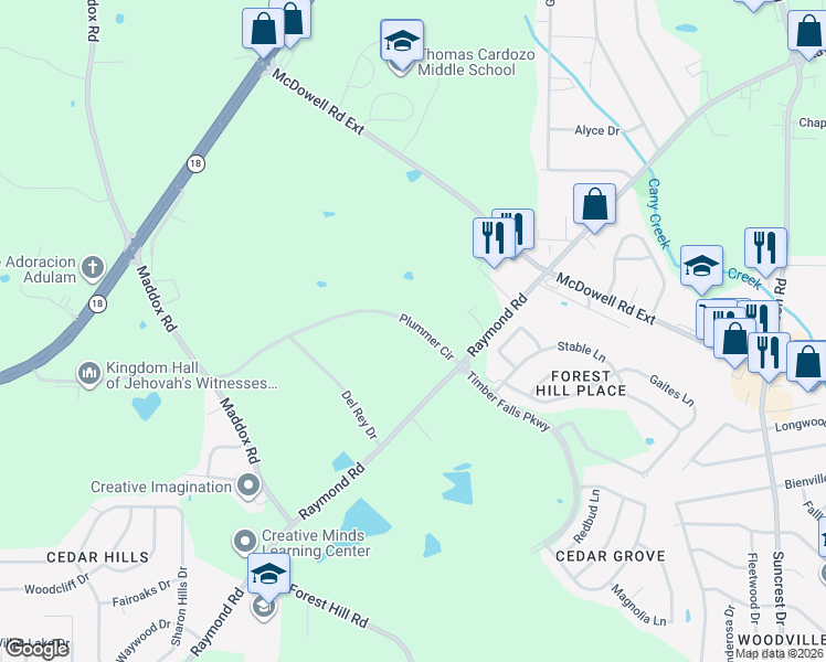 map of restaurants, bars, coffee shops, grocery stores, and more near 123 Plummer Circle in Jackson