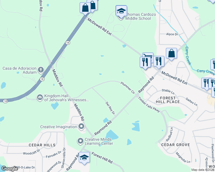 map of restaurants, bars, coffee shops, grocery stores, and more near 156 Plummer Circle in Jackson