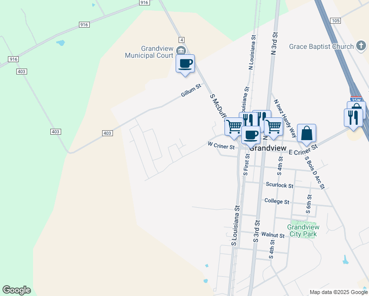 map of restaurants, bars, coffee shops, grocery stores, and more near 110 Oakland Street in Grandview