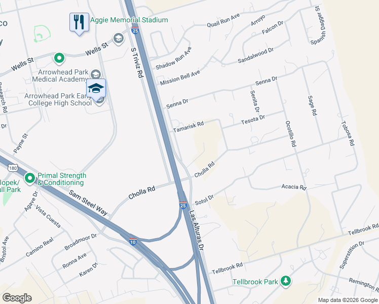 map of restaurants, bars, coffee shops, grocery stores, and more near 4855 Las Alturas Drive in Las Cruces